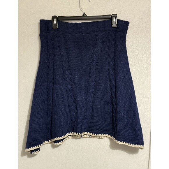 Nick & Mo Dresses & Skirts - Anthropologie Nick & Mo Women's Cable Knit Skirt Blue Size L boho hippie earthy